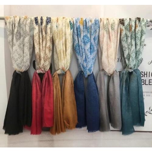 2021 Fashion Newest Geo Printed Pattern Cotton Voile Tassel Scarf Shawls Wraps Hijabs 6Colors 10pcs/lot