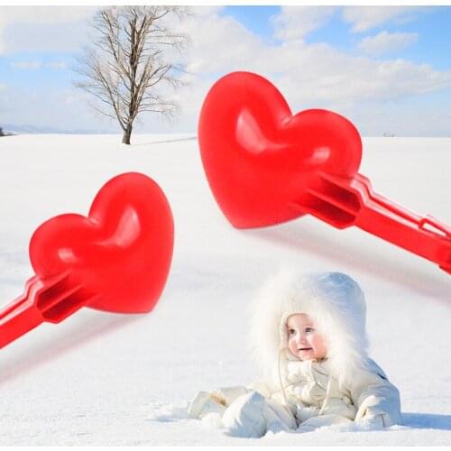 4Pieces Creative Heart Shaped Snowball Maker Clip Children Outdoor Winter Fun Sports Snow Sand Mold Tool Kids Gifts