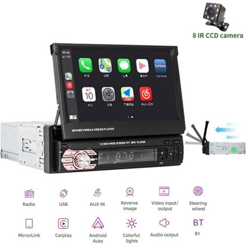 7 Inch Car Auto MP5 Player AM FM Radio Navigation Retractable 1 DIN Touch Screen USB Bluetooth Receiver Car Accessories