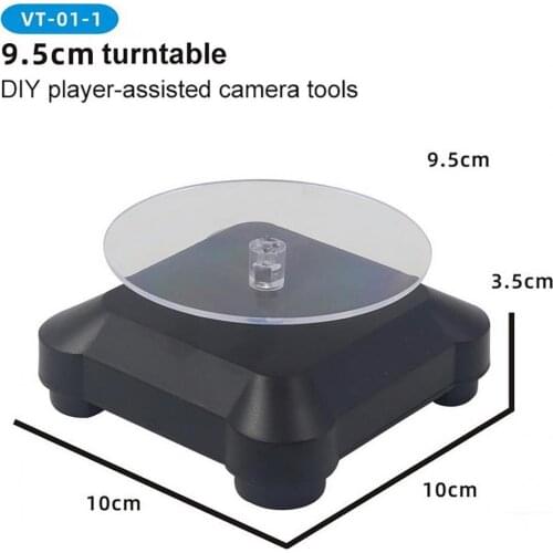 Wireless Anti-slip Plastic 360 Degree Electric Rotating Turntable Display Base for Collection Model Display Accessory with Light