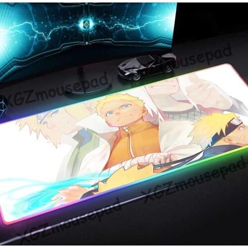 XGZ Popular Anime Naruto Jiraiya Large RGB Mouse Pad Lock Edge Custom Computer Desk Mat Rubber Non-slip for Csgo Dota Gamer Xxl