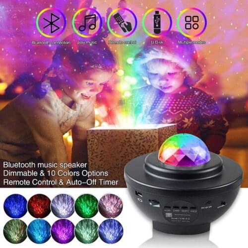 USB Colorful Starry Sky Galaxy Projector Nightlight Child Blueteeth Music Player Star Night Light Romantic Projection Lamp Gifts