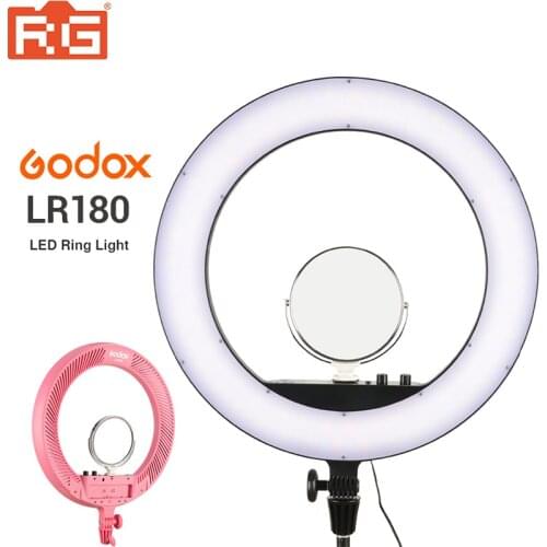 Godox LR180 Led Ring Light Photographic Lighting Photo Studio Selfie Stick Ring Fill Lightting Ringlight Photography+ AC Adapter