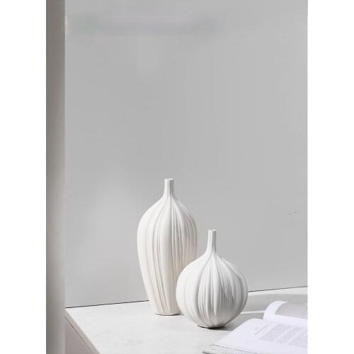 GY Decoration New Chinese Style Plain Burning Ceramic Large Vase White Dried Flower Arrangement in Vase Soft Decoration Creative