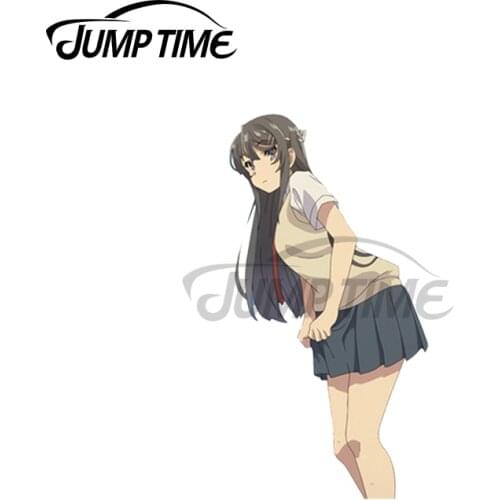 JumpTime 13 x3.5cm For Bunny Anime Girl Mai Sakurajima Cute Car Sticker Decal Vinyl Waterproof Bumper Doors Windows Accessories