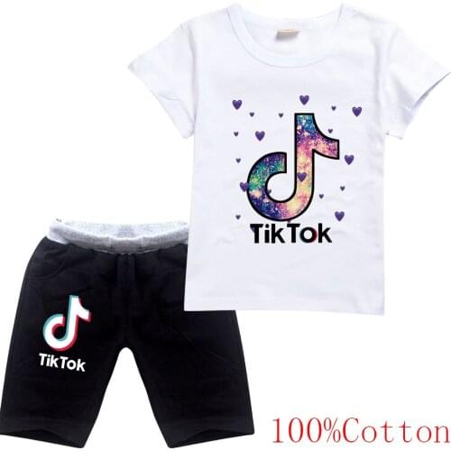 TIK TOK Boys Summer Sets Boys Clothing Cotton Children Clothes Shirt + Pants Set Suit Toddler Girls Clothing Set Kids Clothes