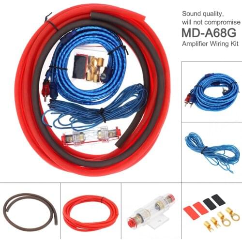 4 Gauge Amplifier Installation Wiring Kit Car Speaker Woofer Cable Car Power Amplifier Audio Line Power Line with Fuse Suit