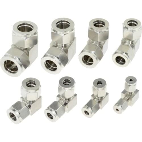 Stainless Steel 304 Compressor Double Ferrule Connector 6mm 8mm 10mm 12mm 1/4" 1/2" Pipe Tube Coupler Air Compression Fitting