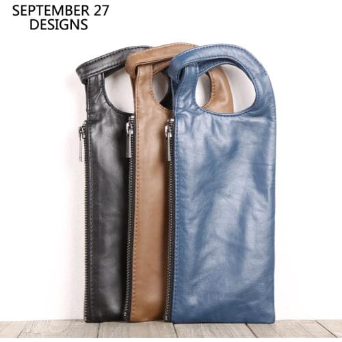 New Clutch Wallets Genuine Leather Unisex Phone Wallet Top-end 100% Cowhide Zipper Travel Long Purses Lovers Hand Bag Coin Purse