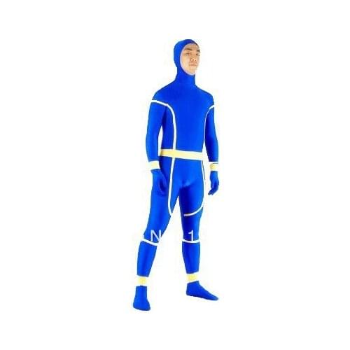 Cyclops Spandex Superhero Costumes Zentai Bodysuit Open Face Mask