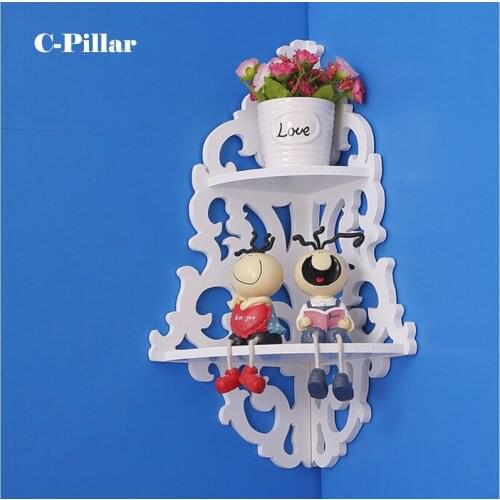 Creative Carved Hollow Wall Corner Rack Wall Corner Shelf For Flower Pot Wooden Hanging Wall Decorative Shelf Perchero Cabideiro