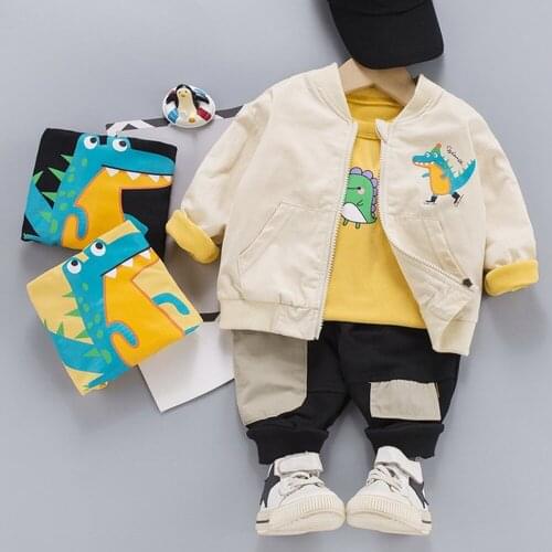 Jacket With Zipper Bomber Jacket Boy Spring New Suit Childrens Coat A 3-Piece 2021In The Spring And Autumn Handsome Jacket Suit