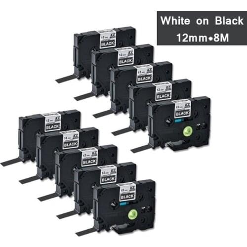 12mm Tze Tape Tze335 Compatible for Brother Label Printer Tze-335 Tze 335 P-touch Label Maker 12mm*8m White on Black