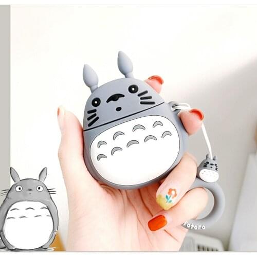 Cute Totoro Girls Catoon 3D True Wireless Bluetooth Headset Case Box TWS Earphone Silicon Cover Bag for Apple AirPods 1 2