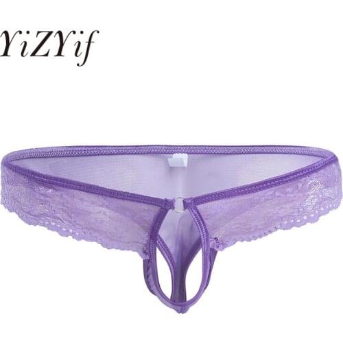 Men Sissy panties sexy underwear Lingerie Lace Mesh Briefs Bikini Underwear Underpants with Penis Hole jockstrap gay underwear