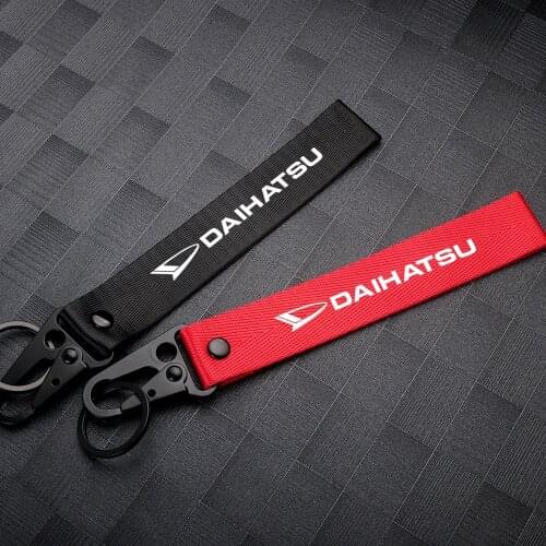 Nylon Keyrings Car Emblem Key Chain Key Fobs for Daihatsu Terios Sirion Mira Materia Rocky YRV Feroza Charade Copen Pico D-Base