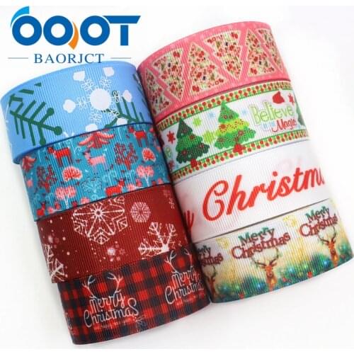 OOOT BAORJCT I-19713-18,25mm,10yards Christmas series Cartoon grosgrain ribbons,bow cap accessories and decorations,DIY material
