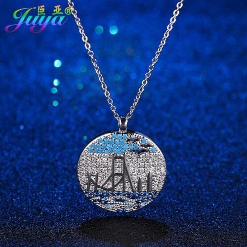 Juya Fashion Round Pendant Necklace Supplies Golden Gate Bridge Necklace For Women Men Thanksgiving Day Christmas Gift Jewelry