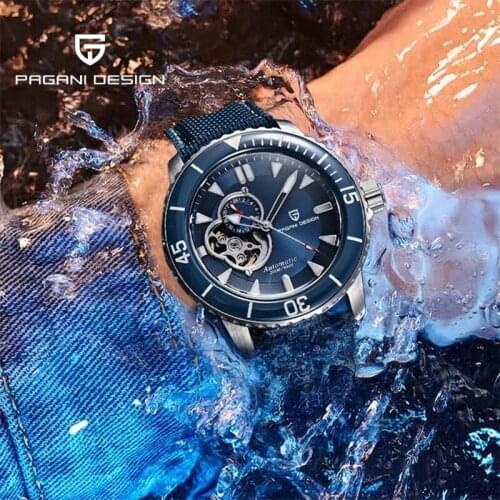 PAGANI Design Automatic Mechanical Mens Wristwatch Sapphire Glass 2021 Top Brand Luxury Wristwatches Mens Fashion Nylon Strap