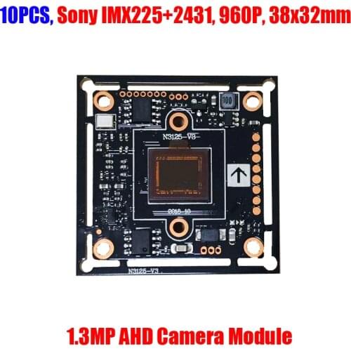 10PCS/Lot 1280x960 1.3MP AHD CCTV Camera Module IMX225 CMOS Sensor NVP2431H 960P Analog HD PCB Board 38x38mm 32x32mm UTC Control