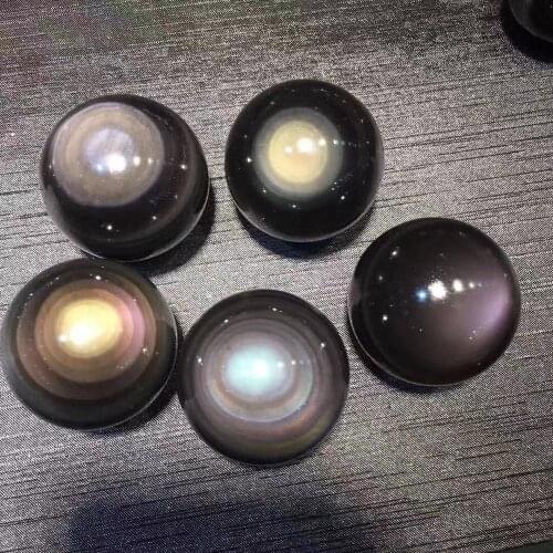 Rainbow eye obsidian ball natural stones and minerals quartz crystals sphere reiki healing fine decoration