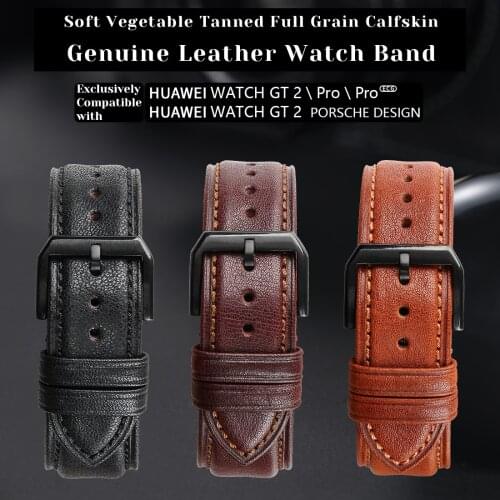 Vintage Genuine Leather Band For Samsung Galaxy watch 46mm correa amazfit gtr 47mm 47 huawei gt Quick Release watch strap