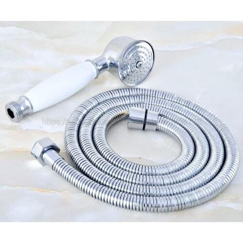 Handheld Shower Head Telephone Brass & Ceramics Handheld Chrome Shower Head Hose Set zhh027