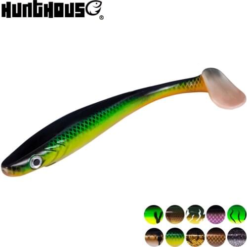 Hunthouse Pro Shad Gear Fishing Lure 2Pcs/Lot 20cm 50g Paint Printing Lure Paddle Tail Silicone Souple Leurre Natural Musky