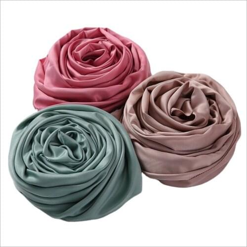 2021 Fashion Satin Eyelash Scarf Hijabs Shawls Women Muslim Head Wraps Turbans Newest Long Headscarf 1PC Retail