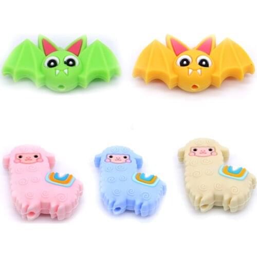 Cute Shape Beads For Bat Pig Beads More Colorful Beads For Baby Teether Teething Baby Chewable Chewing Toys For Handmade DIY