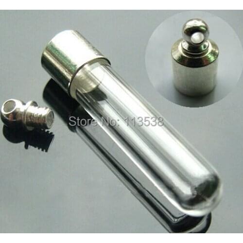 300pieces SCREW CAP tube 35*6 mm glass vial pendant round bottom crystal vial pendant glass pendant for women jewelry necklace