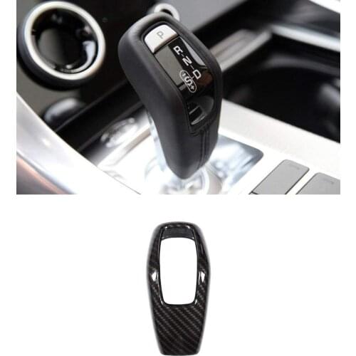 Carbon Fiber Style ABS Plastic Gear Shift Head Cover Trim For Land Rover Range Rover Sport 2018 Black