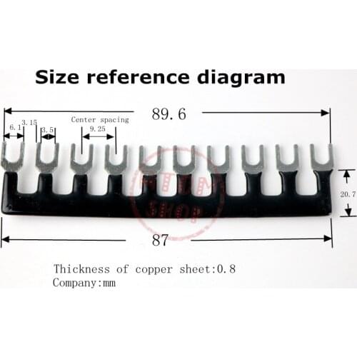 TBR-10A terminal short splicing fork type U shaped connecting strip terminal short circuit plate TBC connection piece 5PSC
