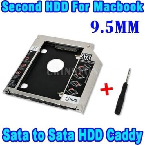 50PCS Universal 9.5mm Second HDD Caddy 2nd SATA 3.0 Hard Disk Drive 2.5" SSD Enclosure for Apple Macbook Pro Air etc CD DVD ROM