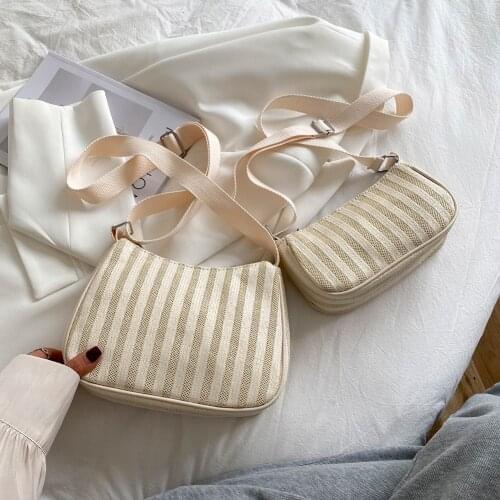 Vintage Women Pure Color Shoulder Crossbody Casual Bag All-match Messenger Bag Ladies Summer Vacation Straw Woven Purse Handbags