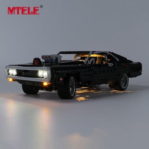 MTELE Brand LED Light Up Kit For Technic Doms Dodge Charger Toys Compatible With 42111