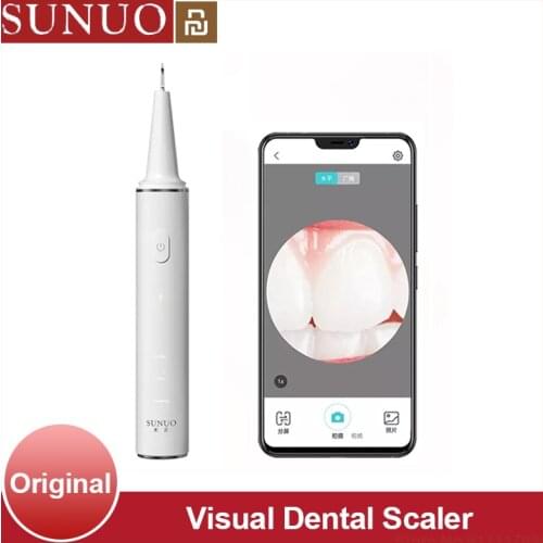 Youpin SUNUO Smart Visual Ultrasonic Dental Scaler IPX7 Waterproof 500W HD Endoscope Three Cleaning Modes Oral Clean APP Control