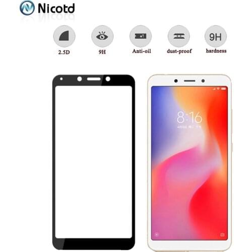 Nicotd Tempered Glass For Redmi 6 6A Full Cover Screen Protector For Xiaomi A1 A2 5X 6X Glass Film For Redmi Note 5A Prime