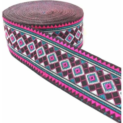 ZERZEEMOOY 2017 NEW 1-1/4" 33cm 8yard/lot single face HOT GEOMETRIC Black background Woven Jacquard Ribbon MZZD2017042706