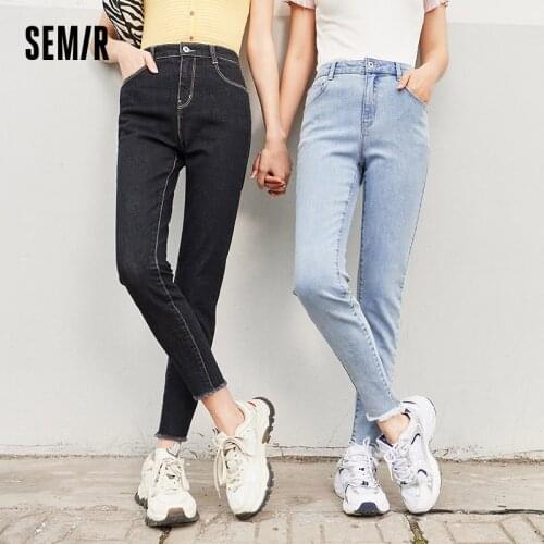 SEMIR Jeans Women Thermostatic Slim Pants Pencil Ninth Point Pants 2021 New High Waist Thin Leggings Light Color For Woman