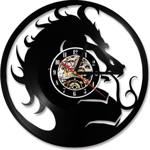 Evil Dragon Mythical Creature Modern Wall Clock Magic Fantasy Home Decor Vinyl Record Legend Vintage Music Handicraft Artwork