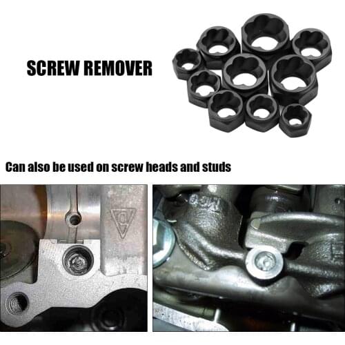 10pcs Damaged Bolt Nut Screw Remover Tool Kit Damaged Bolt Removal Set Damaged Bolt Nut Screw Removal Socket High Low Cased