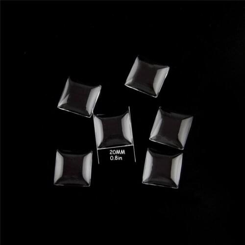 100pcs Square 0.8 Inch Square Flat Back Transparent Clear Glass Cabochon For DIY Charm Pendant Necklace Jewelry Making