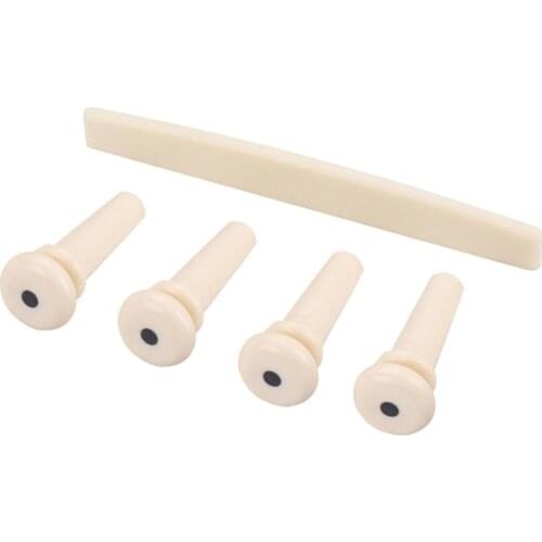 4Pcs Plastic Acoustic Bass Guitar Strings Pin with Saddle Music Instrument Parts