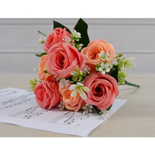 7 Snowflake Rose Bouquet Wholesale Wedding Decoration Rose Bunch Silk Fabric Rose Garland