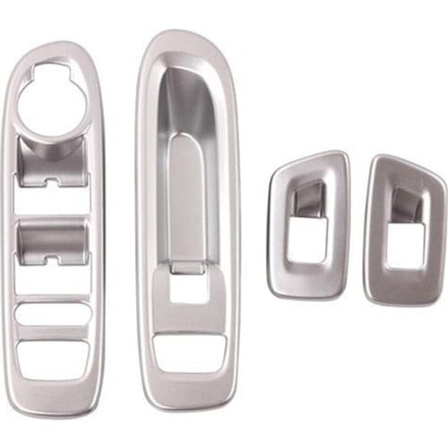 ABS Chrome Window Lift Switch Button Cover Trim Door Armrest Panel Frame for Jeep Compass 2017-2020 Interior Accessories