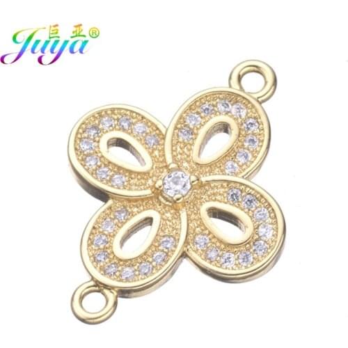 Needlework Accessories For Jewelry Flower Metal Connector Charms Accessories For Women Earrings Bracelets DIY Making