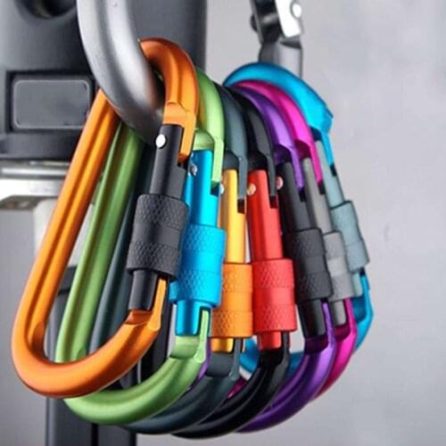 Climbing Button Buckle Keychain Water Bottle Buckle Carabiner D-Ring Clip Camping Hiking Hook Outdoor Aluminium Safety Buckle