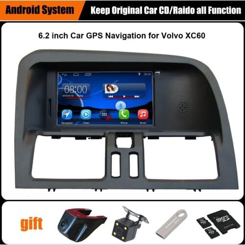 6.2 inch Android 7.1 Capacitance Touch Screen Car Video Player for Volvo Xc60 GPS Navigation with Vhicle DVR Rearview camera