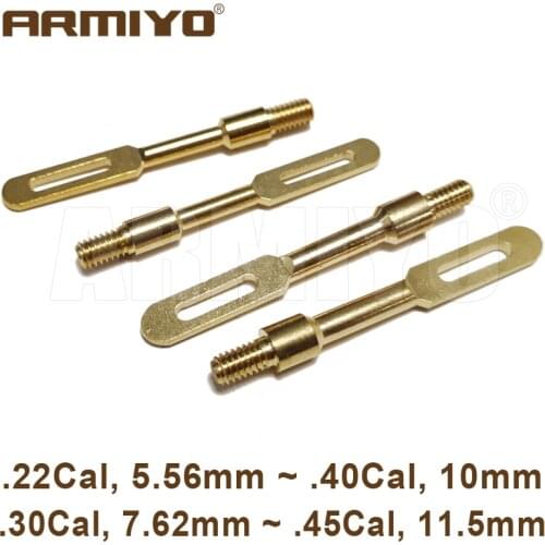 Armiyo .22Cal .30Cal .40Cal .45Cal Gun Clean Patch Puller Holder Solid Brass Slot Tips Hunting Cleaning Accessories Thread 8-32